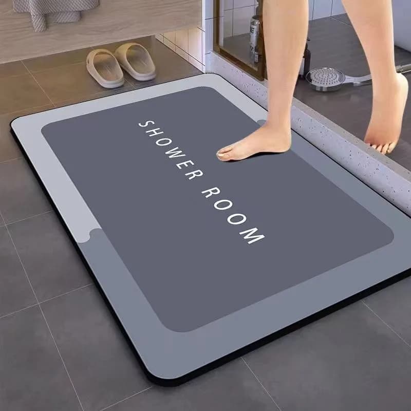 Anti-slip Diatomite Ground Bathroom Mat, Absorbent, Rapid Drying, For Shower, Laundry, Bathroom, Bedroom, Kitchen, Entrance, 1 Piece