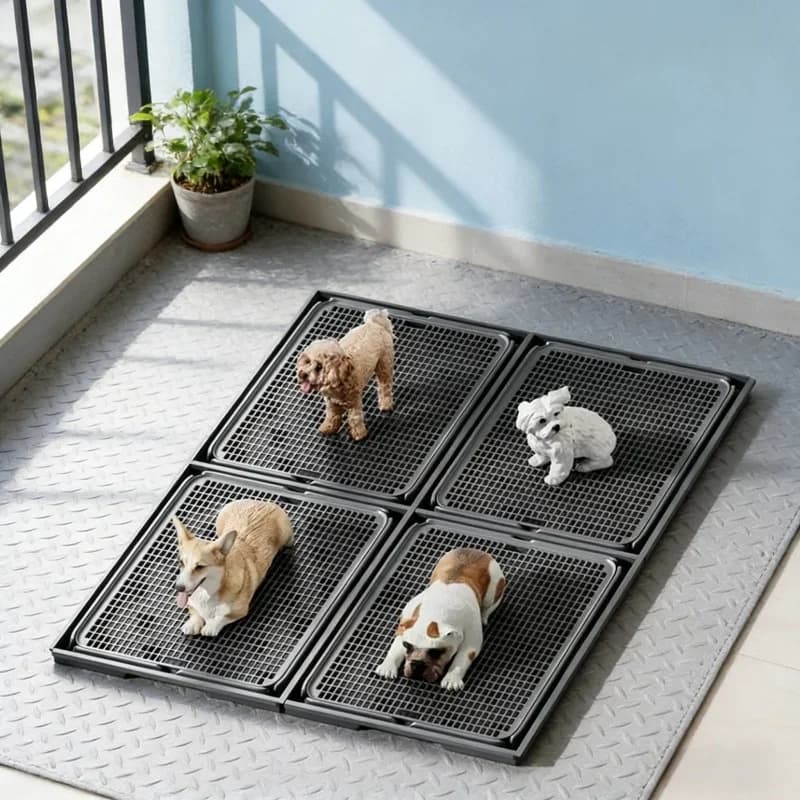 1 pz Toilette per cani anti-squat a piastra piatta 42x28,52 cm con attacco rapido per cani di taglia media e piccola, vasino per cani da interno, articoli per la pulizia degli animali domestici