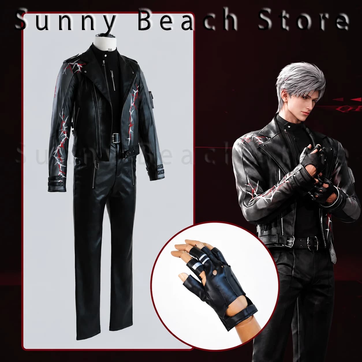 New Love And Deepspace Sylus Qin Che Crow Brother Set giacca di pelle Gioco Fiesta Carnevale Halloween Cos Abbigliamento Cosplay