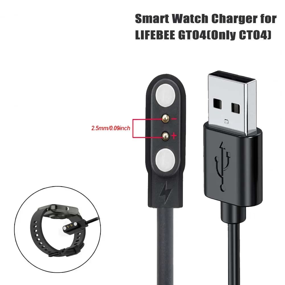 Caricatore USB magnetico a 2 pin per cavo di ricarica Smartwatch HFitpolo IDW13/ID205L/ID205S/ID205G/GT0