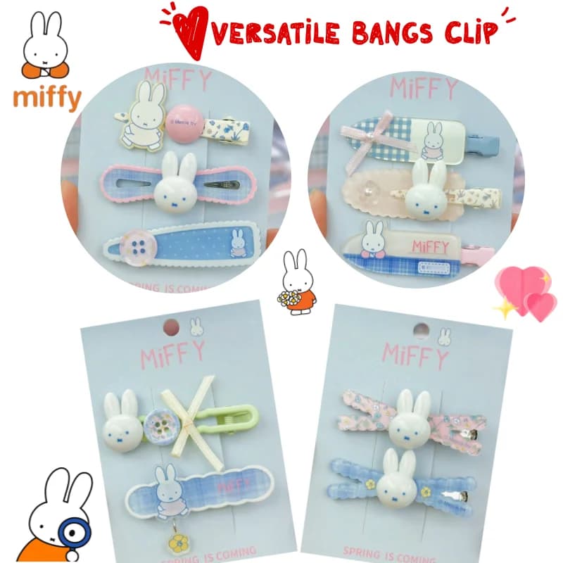 Nuova clip per capelli a forma di coniglio Miffy, semplice e dolce, clip decorativa per foto, clip per capelli staccati a forma di cartone animato, carina, per ragazze, regalo di compleanno per amiche