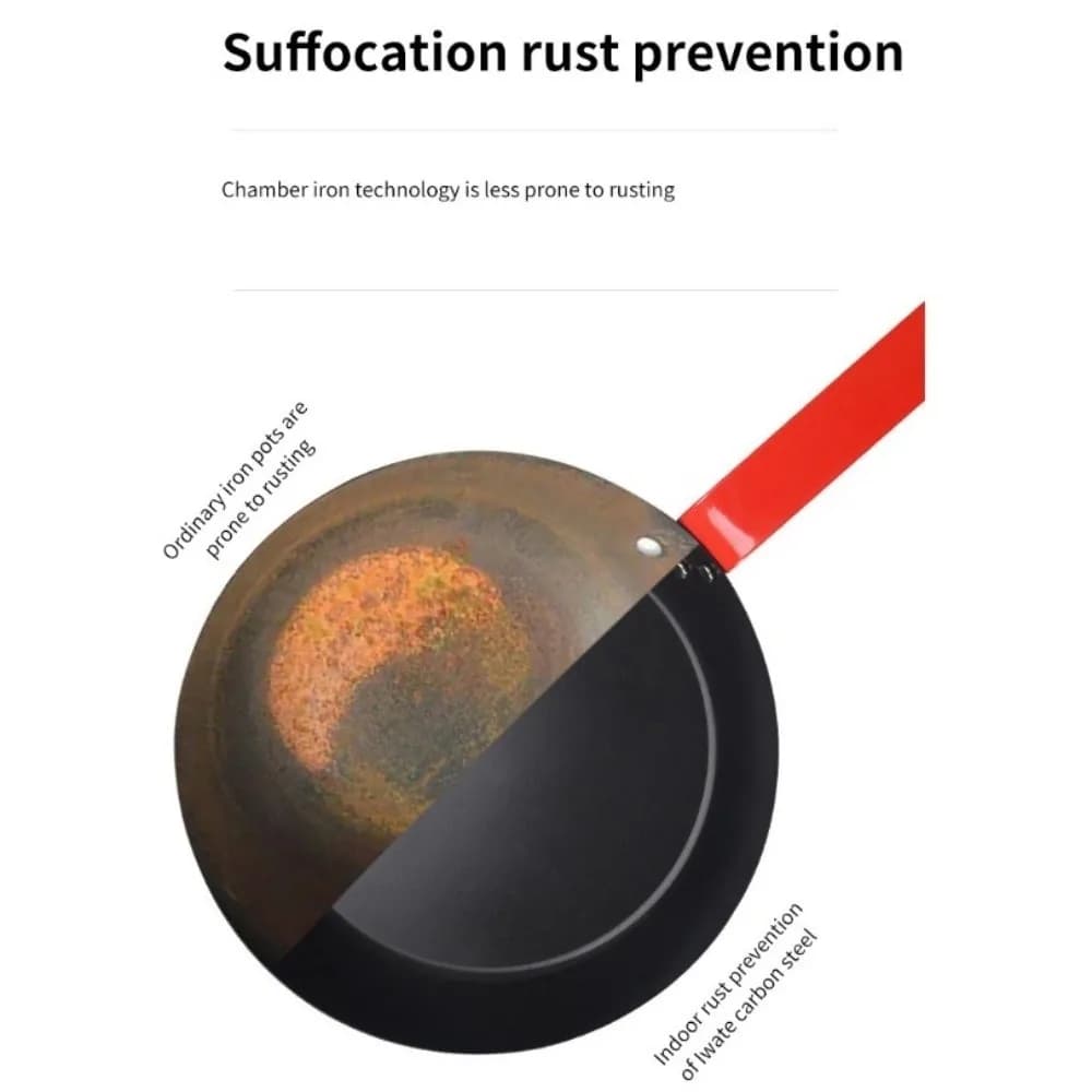 Carbon steel cast iron pan Non-coated flat pan for steaks Multi-purpose kitchen utensils Frying pan Gas induction cooker