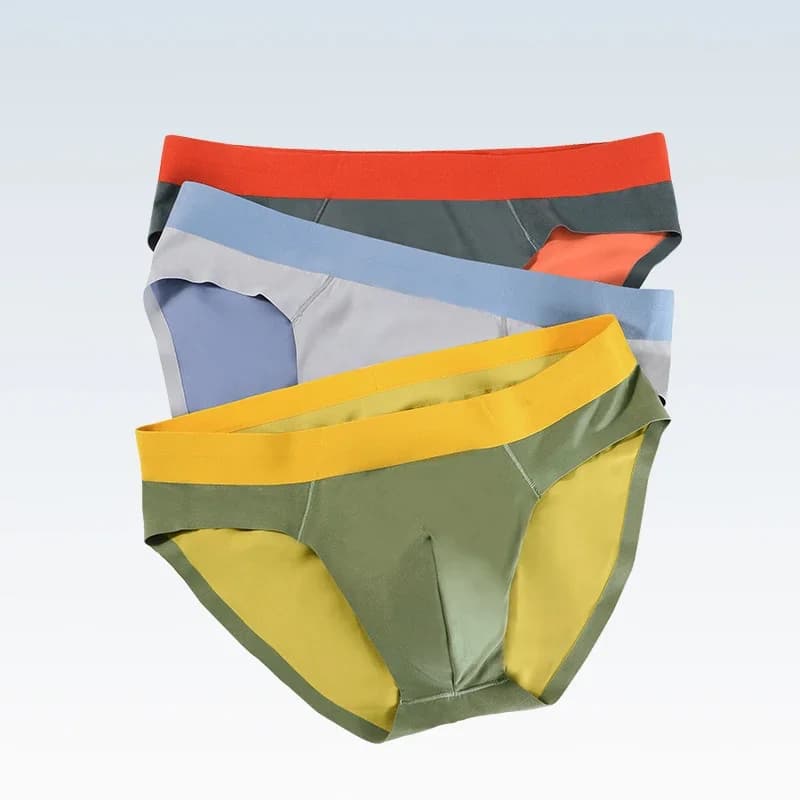 Slip da uomo in seta ghiaccio senza cuciture, traspiranti, sottili, sportivi, a vita bassa, sexy, per l'estate