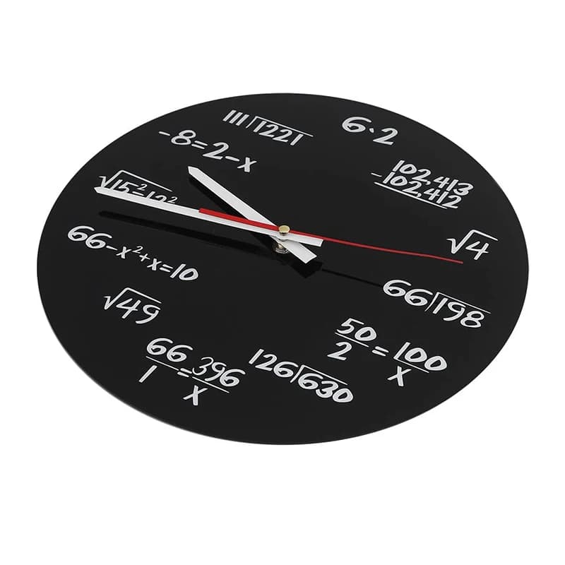 WSFS! Mathematical wall clock, mathematician fairy tale watch from quiz in black and white Unique watch for mathematical riding for home, office