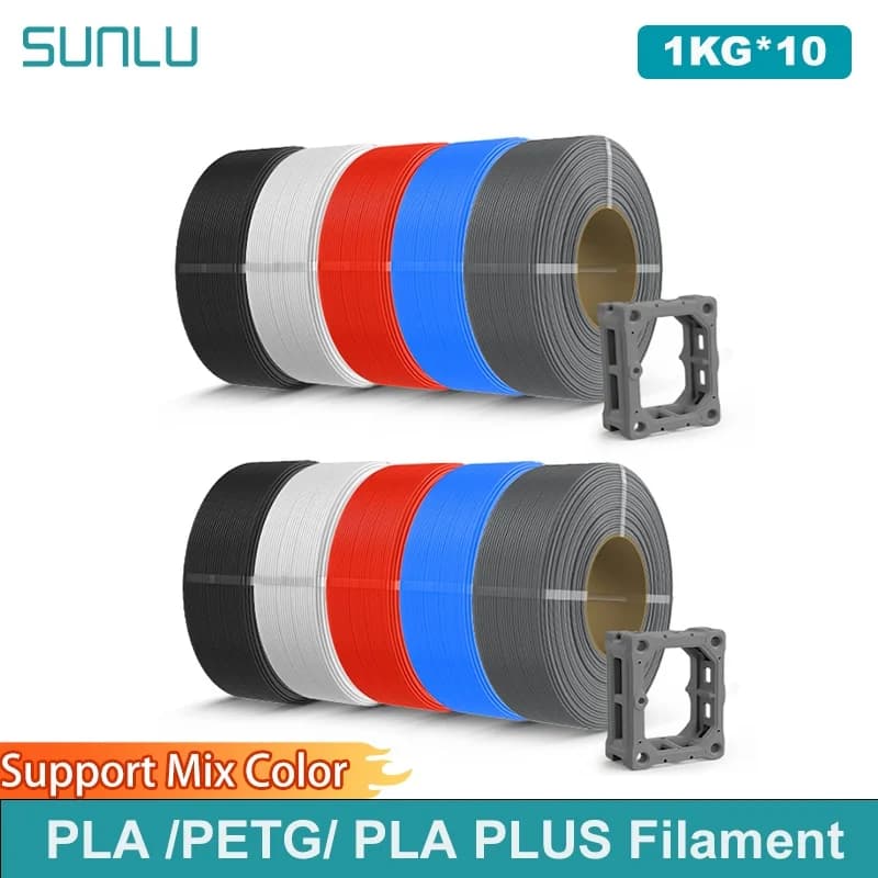 SUNLU 10KG PLA/PETG/PLA PLUS Filament 1.75mm 1KG Without Tray 3D Printer Filament for Printer & 3D Pen, Refill Filament