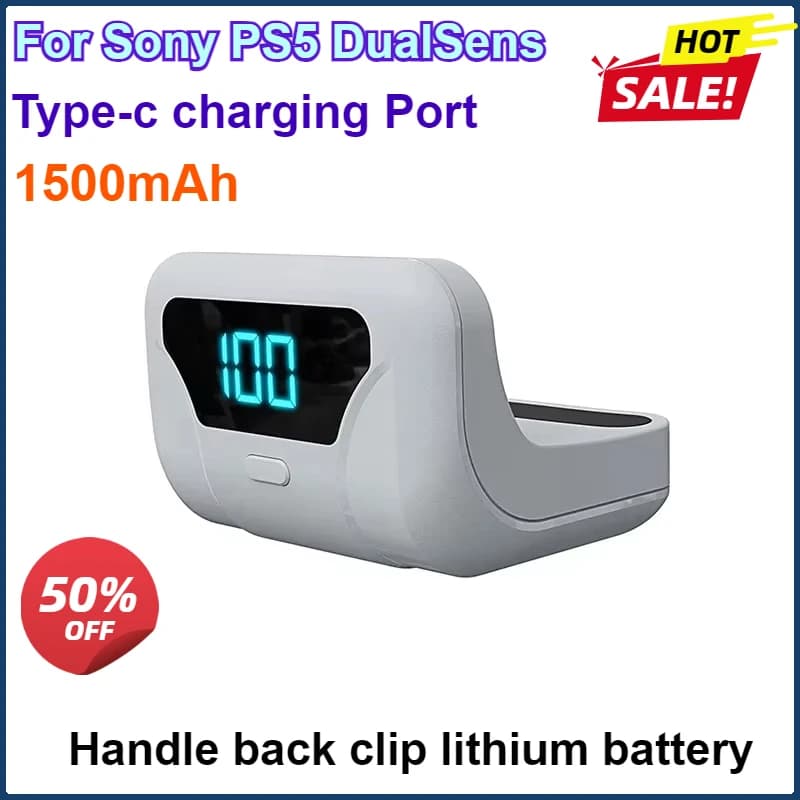 2 pezzi 1500mAh per Sony PS5 DualSense/PS5 Elite Wireless Gamepad accessori da gioco batteria esterna con display digitale