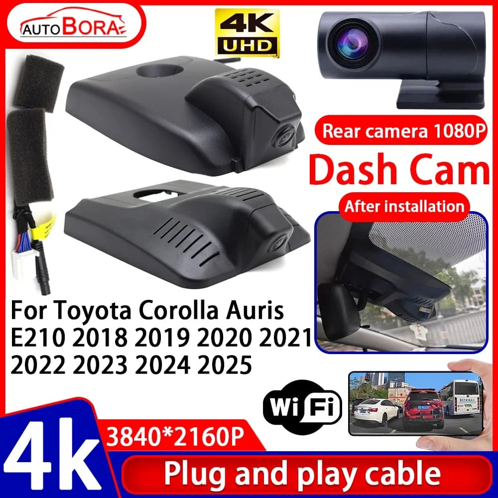 4K UHD Plug and Play DVR auto Dash Cam for Toyota Corolla Auris E210 2018 2020 2021 2022 2023 2024 2025