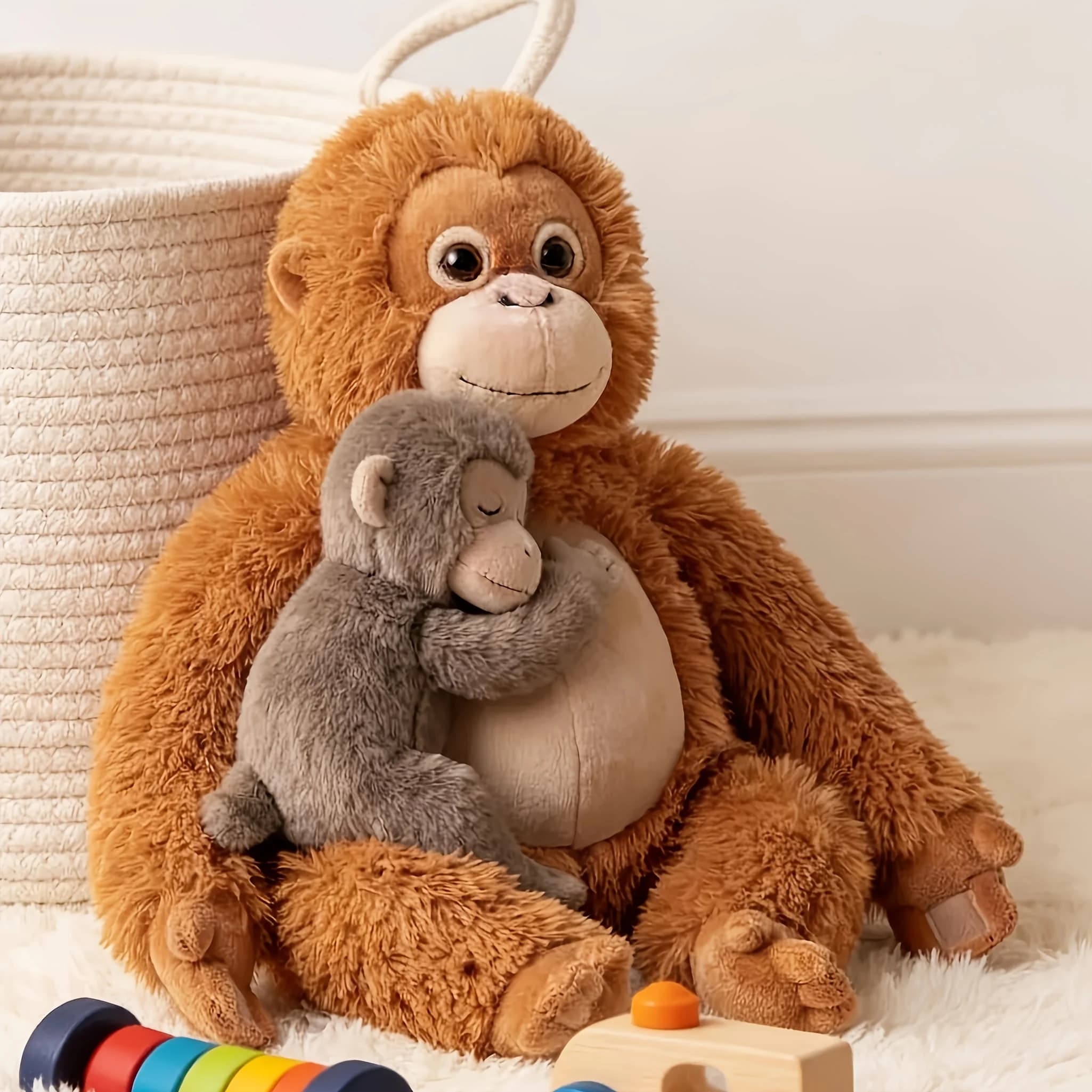 Peluche di Scimmia Morbido e Carino, Set di Peluche Scimmia Piccola, Adorabile Giocattolo Scimmia da Abbracciare, Simpatico Cane Pazzo, Adorabile Giocattolo da Abbracciare