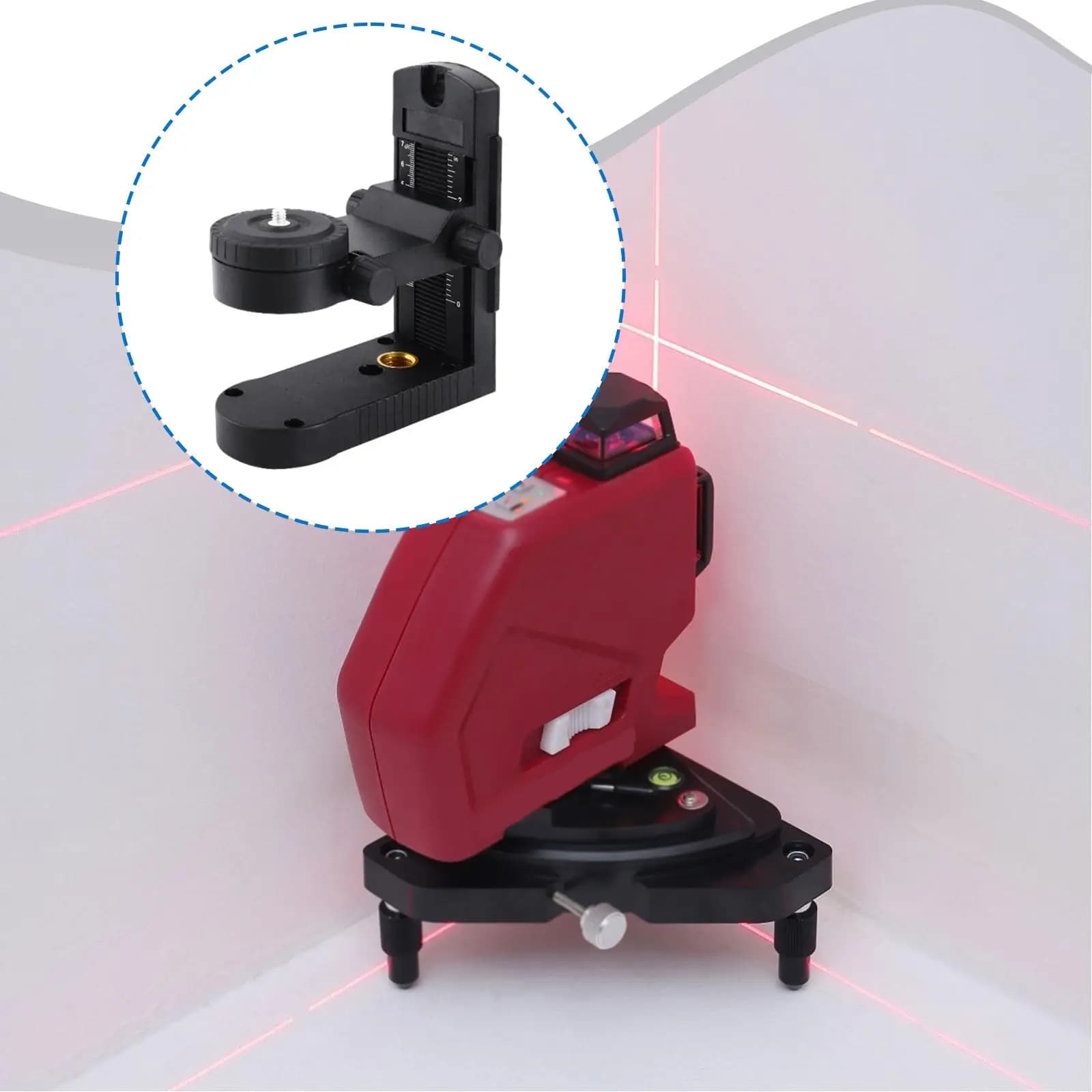 Supporto Magnetico Multifunzionale con Rotazione a 360 Gradi, Base in Nylon Regolabile per Strumenti di Livellamento