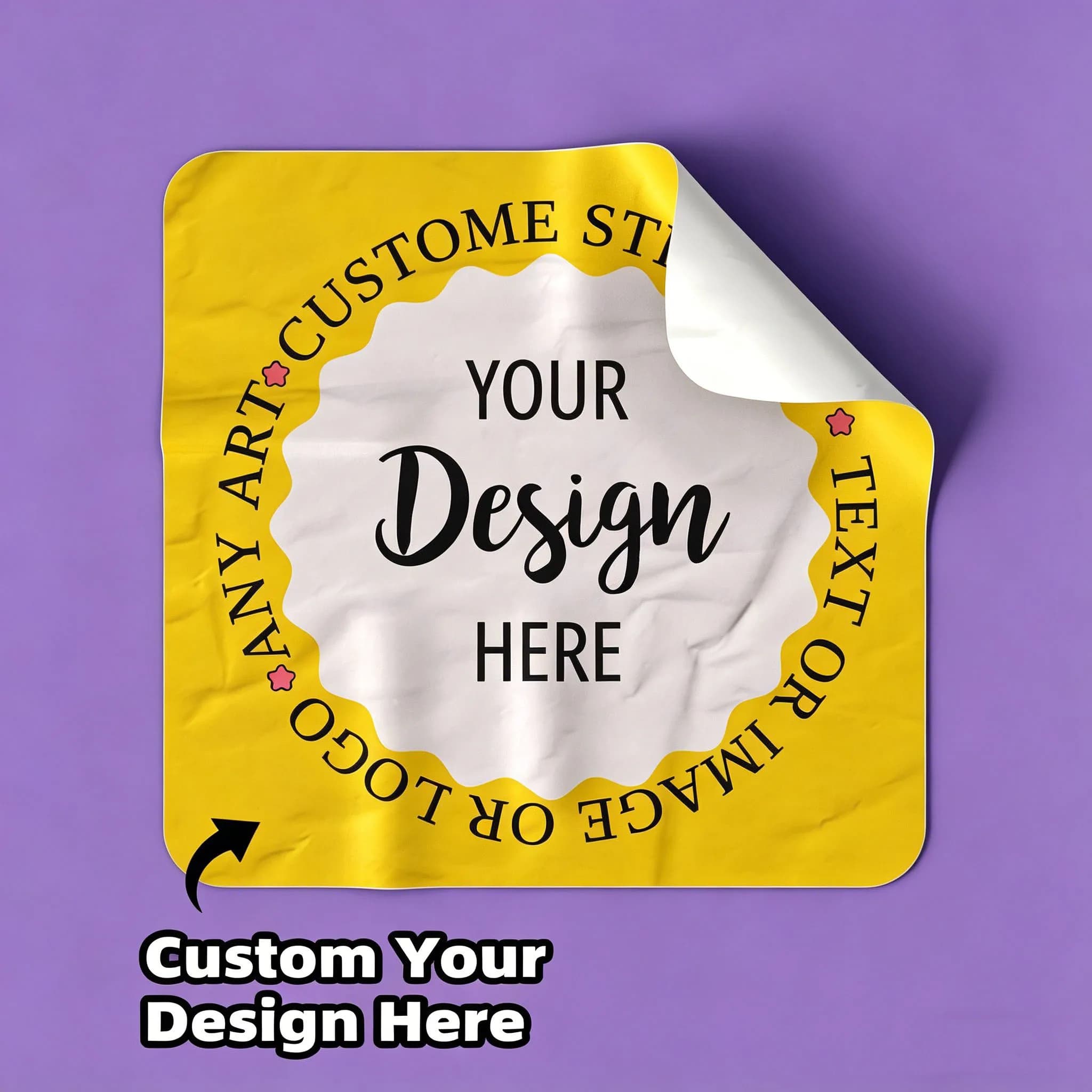 Adesivi Trasparenti Personalizzati 2/3CM - Personalizza il Tuo Testo e Immagine, Decalcomanie in Vinile Impermeabili Trasparenti in Blocco