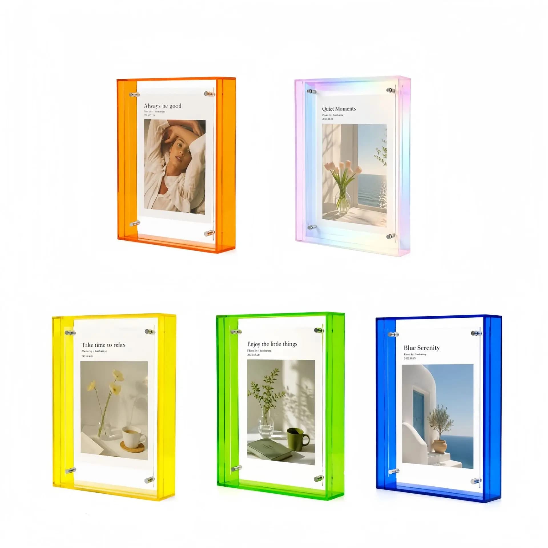 Acrylic Picture Frame Table Light Luxury Transparent Diy Frame Ins Style Poster Mounted Color Hanging Wall Picture Frame