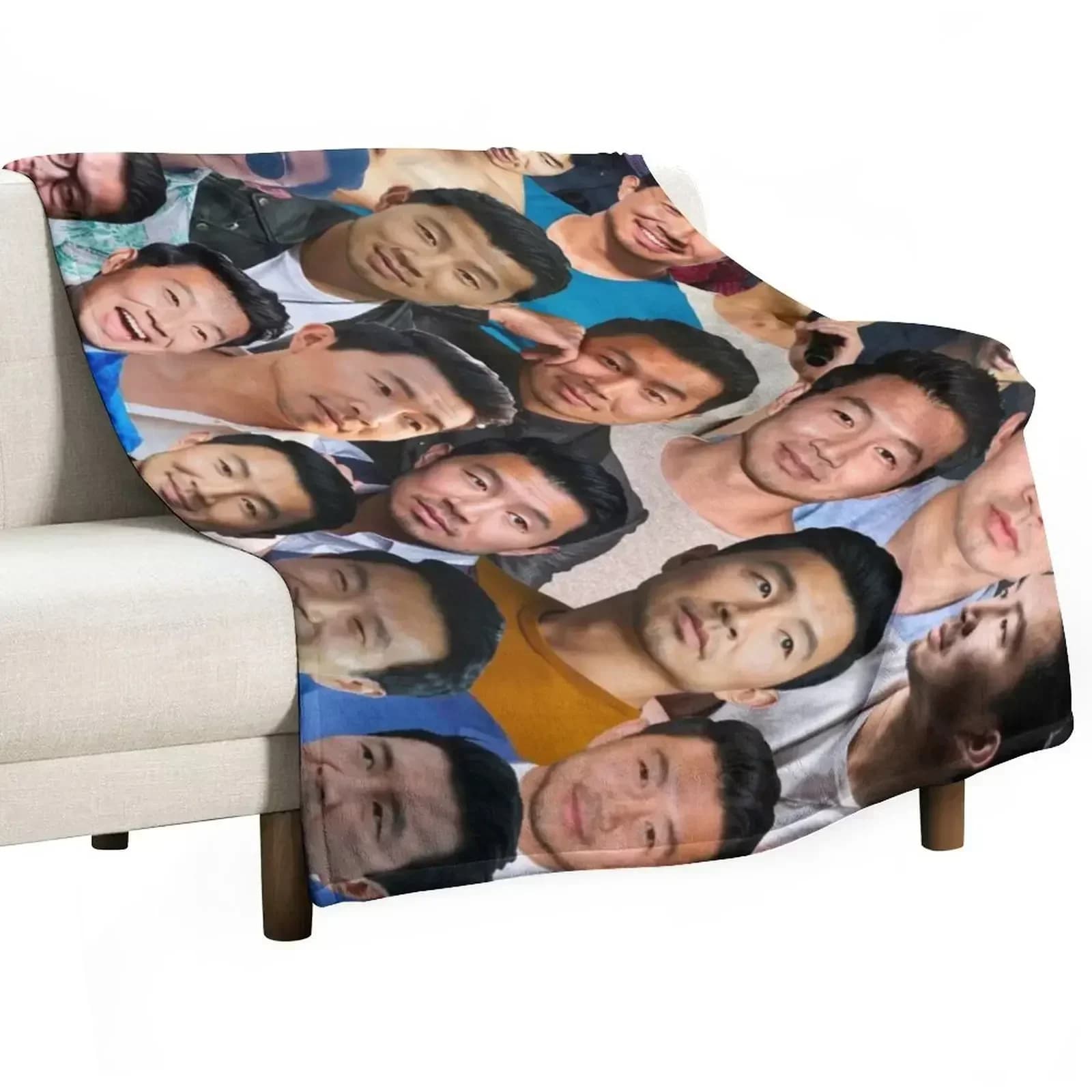 Simu Liu Photo Collage Throw Blanket Moving Summer Soft Blankets For Sofas Sleeping Bag halloween Blankets