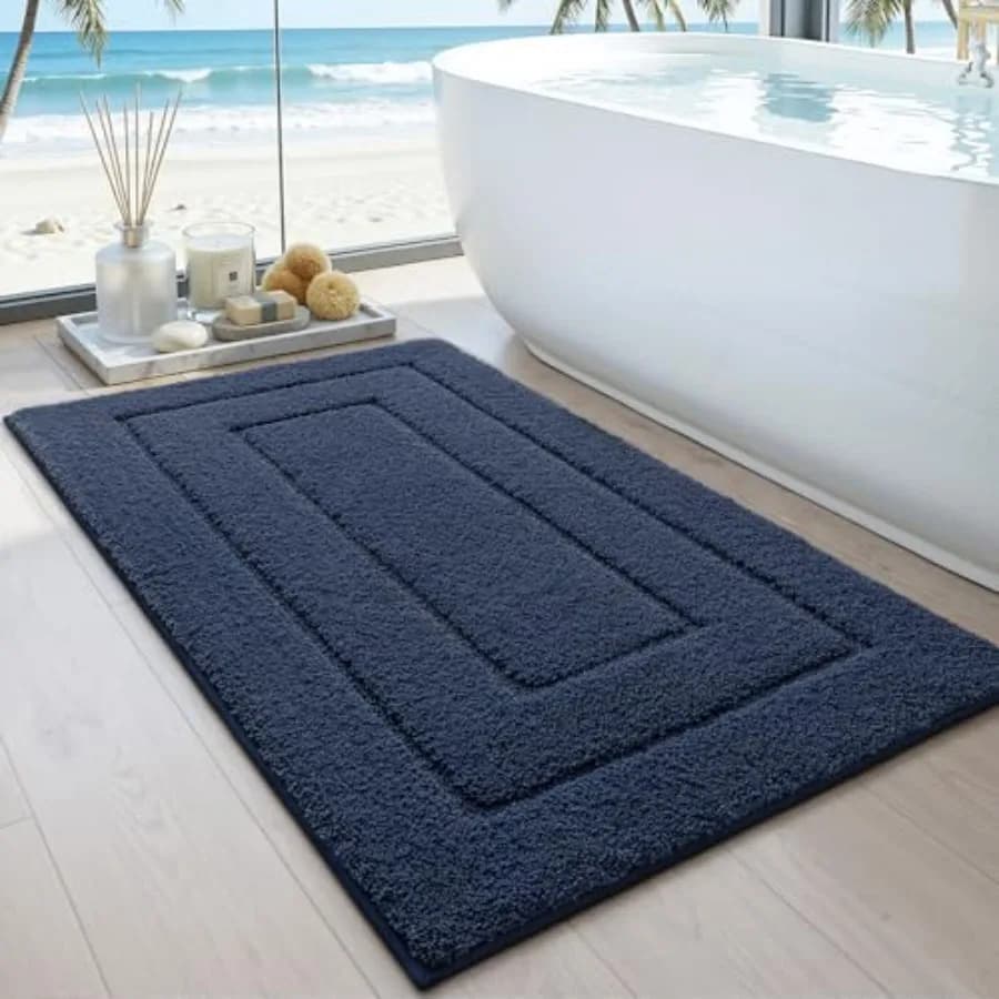 Tappeto da bagno 43x24, tappetino antiscivolo lavabile per pavimento doccia, tappetino da bagno extra large, morbido e assorbente con retro in gomma, ad asciugatura rapida