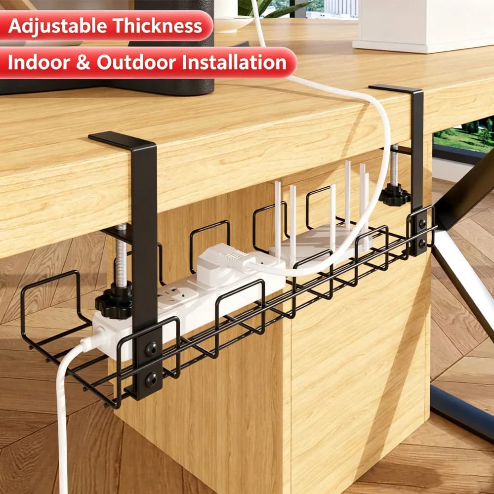 Cable Management Box Under Desk Cable Organizer Rack for Arrange Cable Tray for Cable Management Under Desk No Metal Tray Holder