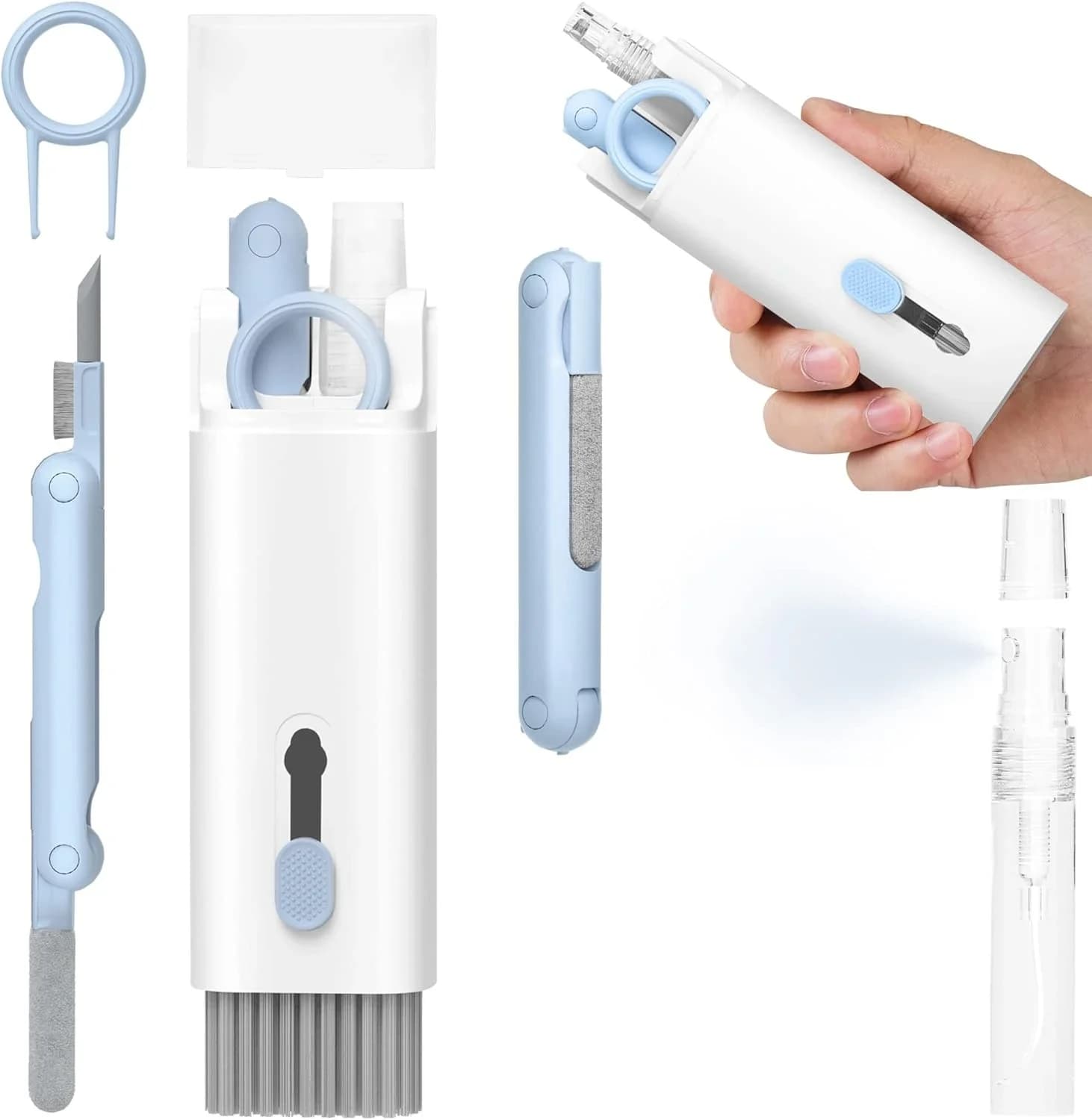 Kit di pulizia multifunzionale, spazzola per la pulizia della tastiera del laptop, penna per la pulizia dello schermo del cellulare, penna per la pulizia degli auricolari Bluetooth