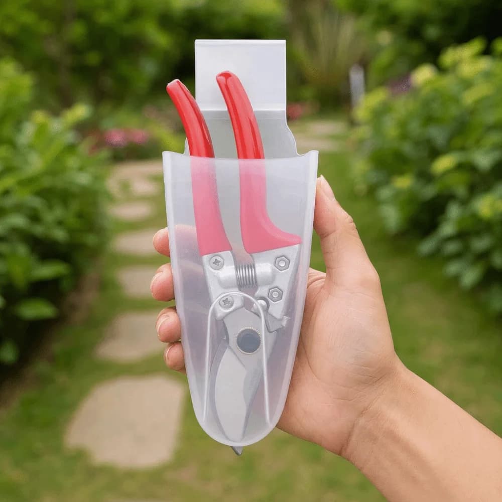 3Pcs Waist-Mounted Pruning Shears Belt Bag Durable Reusable Pruning Shears Organizer Portable Transparent Frosted
