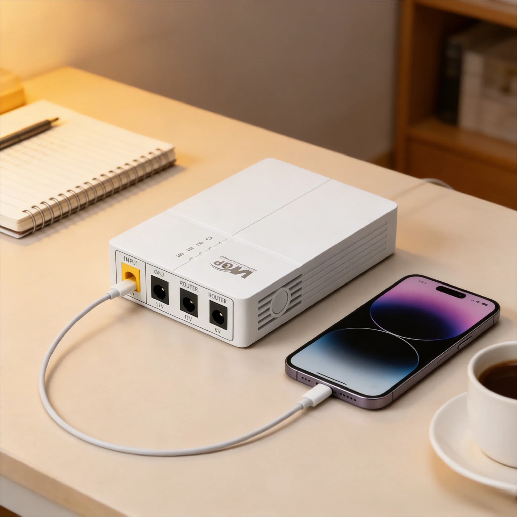 Mini UPS DC 6000mAh Alimentatore Portatile Ininterrotto AC 100-240V con Uscita 12V 9V 5V per Router WiFi, Modem, Telecamera di Sicurezza