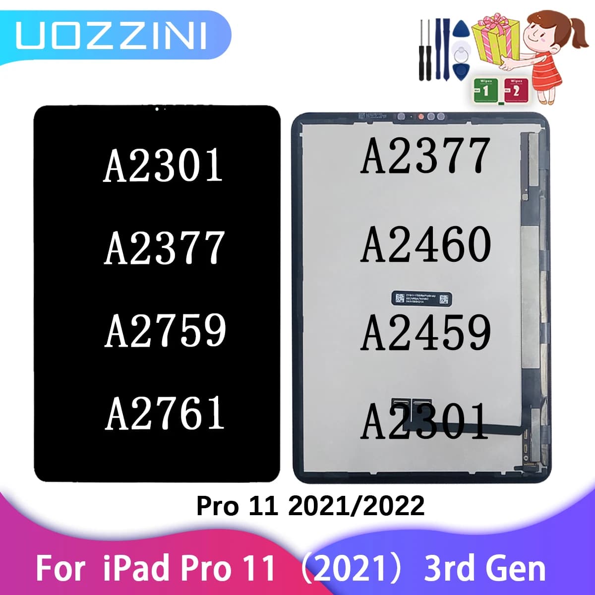 11" For Apple iPad Pro 11 (2021) /(2022) LCD Display Touch Panel Screen For iPad Pro 3rd 4th A2377 A2459 A2301 A2460 A2759 A2761