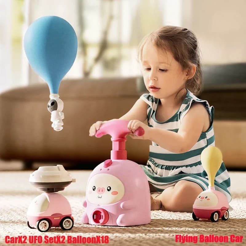 Giocattoli educativi per lanciatori di palloncini a razzo per bambini giocattoli educativi per la scienza della torre dell'auto con mongolfiera inerziale per bambini regalo di capodanno