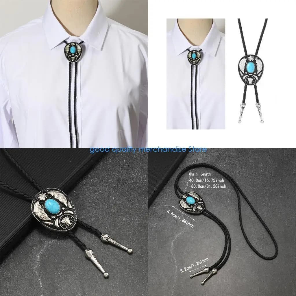 Y5JD Flower Bolo Tie Western Cowboy Tie Cravatta Necklace Accessories for Men's Costume