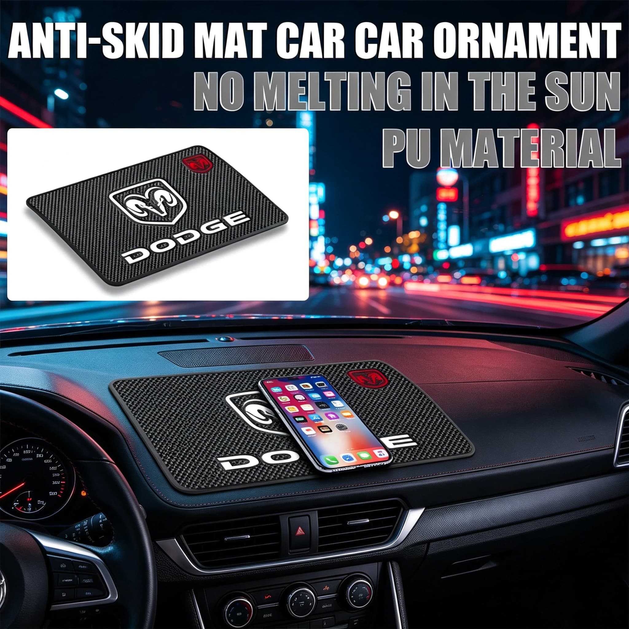 Car Silicone Dashboard Center Console Anti-slip Mat Phone Glasses Holder Pad Accessories For Dodge Durango Caliber Dakota Spirit