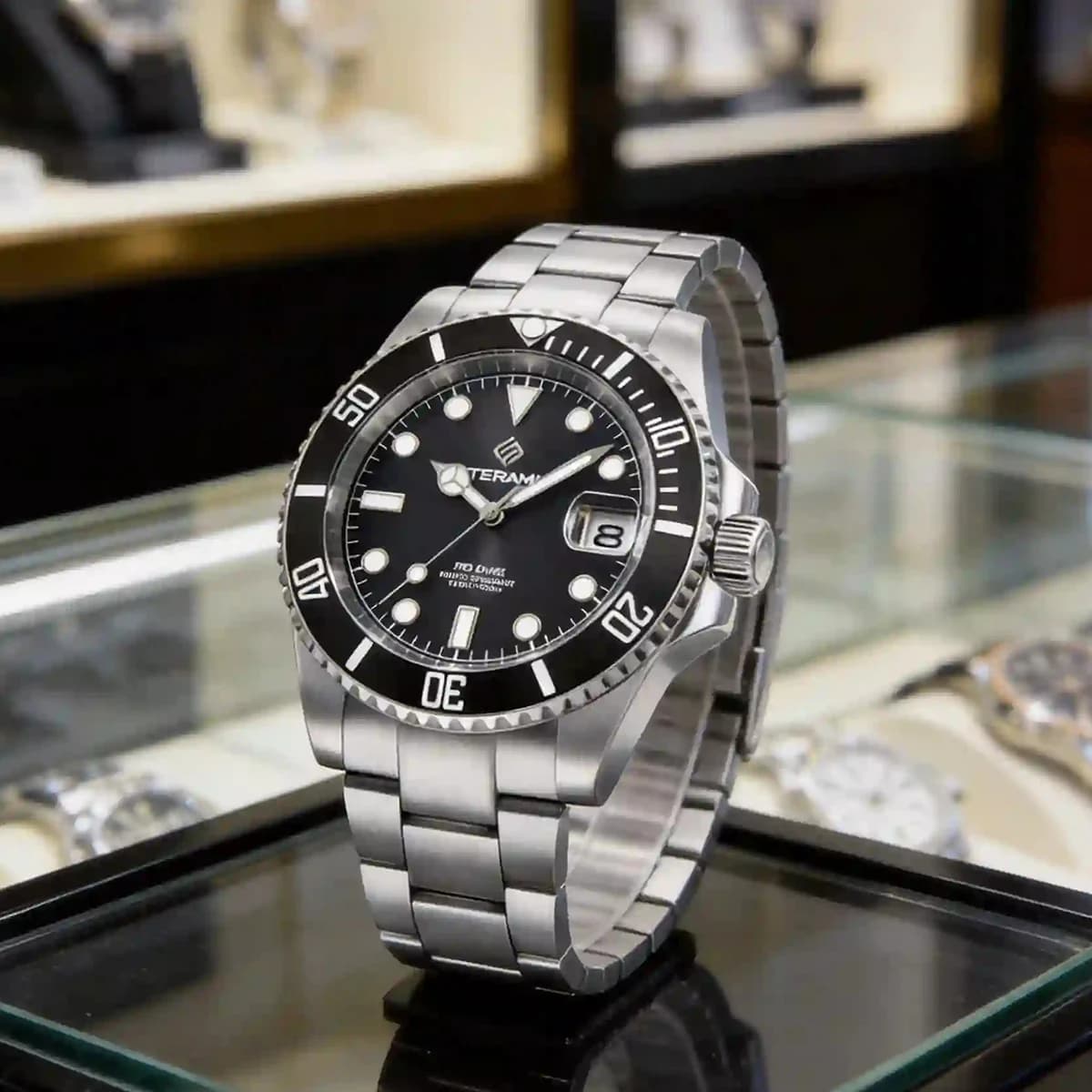 LIGE New Vintage Underwater Watch with Japanese Movement, Men's Mechanical Wrist Watch, Sapphire Glass Lens, Luminous, Waterproof up to 300m