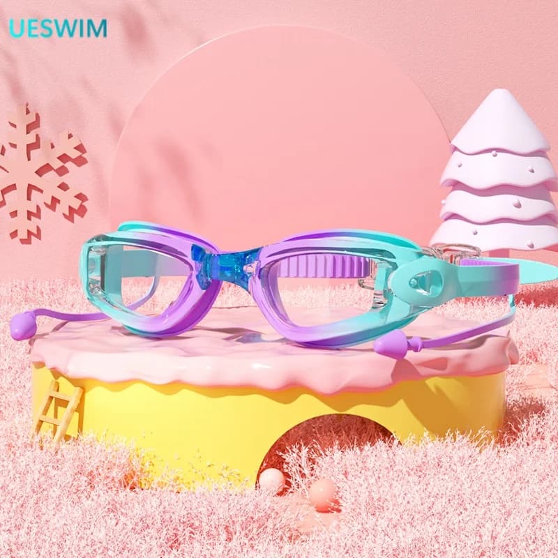Silicone swimwear for children Swimwear with anti-fog protection and UV waterproof for boys girls 3-15