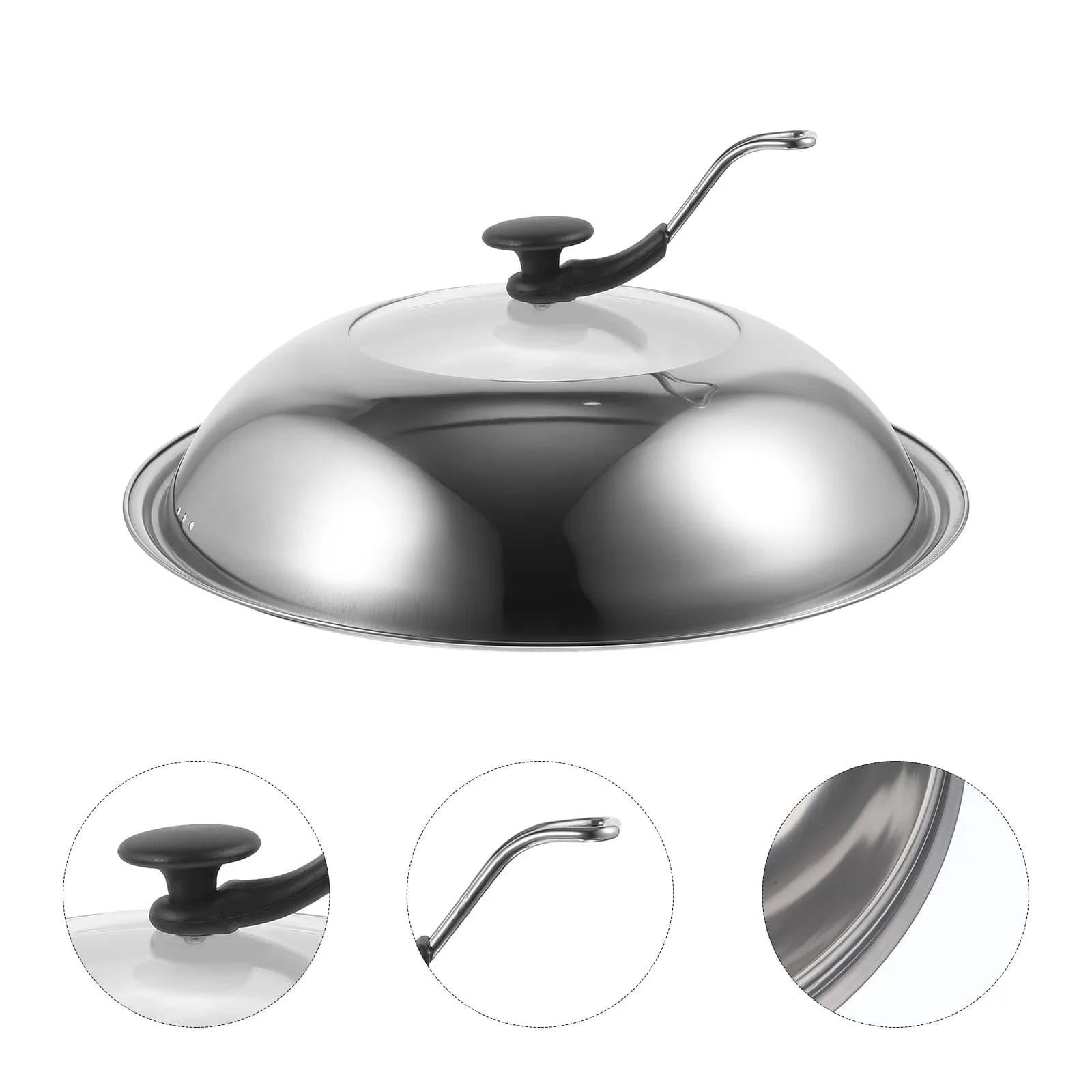 Coperchio Universale in Acciaio Inox per Pentole e Padelle, Multifunzione per Wok e Pentole in Ghisa