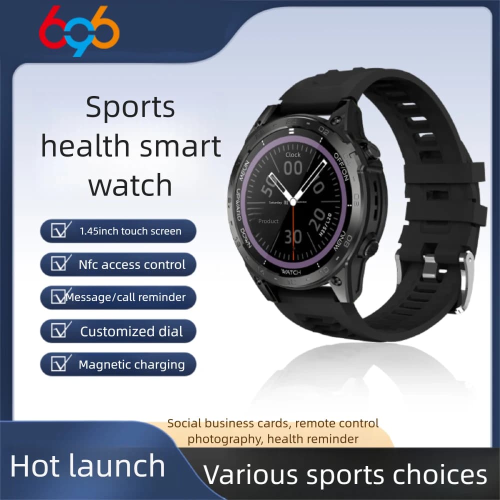Orologio Password Blocco Schermo Musica Chiamata dente blu Smart Watch NFC Frequenza cardiaca 24 ore Monitoraggio sanitario Smartwatch Meteo impermeabile