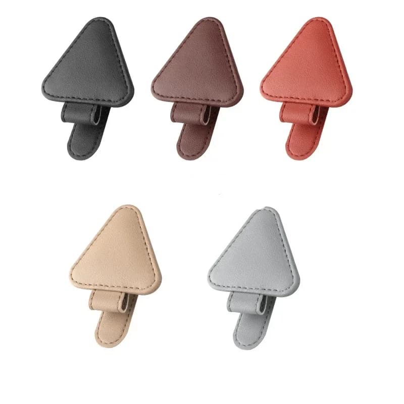 Universal Sun Visor Clip Sunglasses Holder Car Glasses Holder Leather Eyeglasses Hanger Ticket Clip glasses Mount
