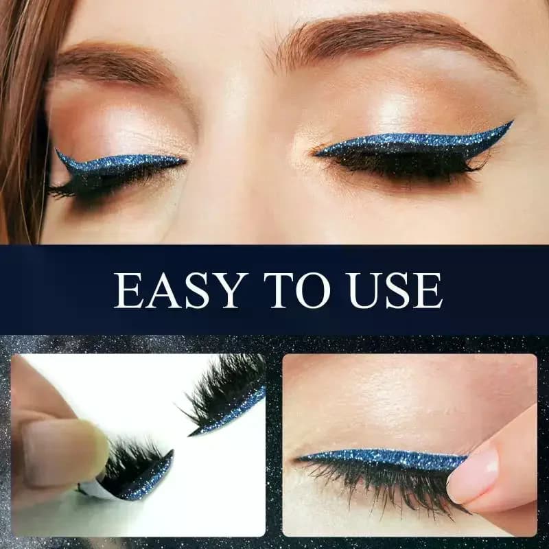 Adesivi 2in1 per Ombretto e Eyeliner, Ciglia Finte Impermeabili, Patch per Eyeliner, Effetto Occhi di Gatto, Look Naturale, Trucco Occhi per Feste