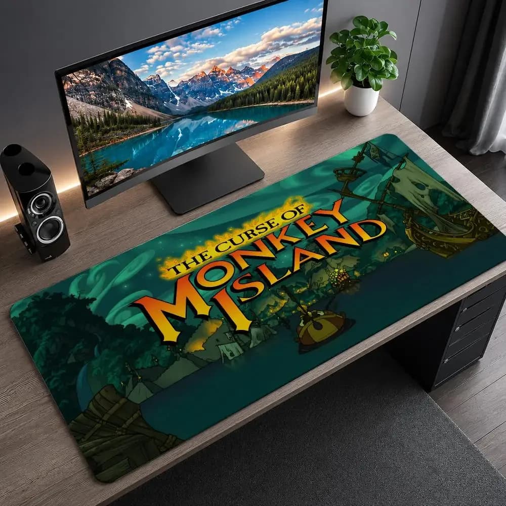 Monkey Island Mouse Pad Rubber Base Gaming Desk Mat For Keyboard Gamers Office Accessories