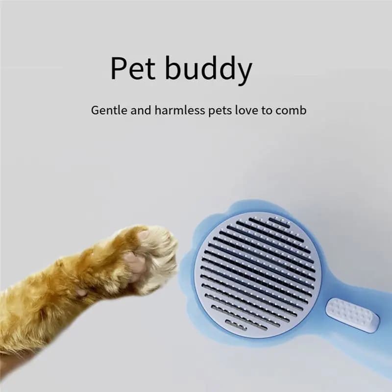 A24I Spazzola per toelettatura gatti, spazzola per animali domestici autopulente per gatti, spazzola da bagno per cani per perdere e toelettare blu
