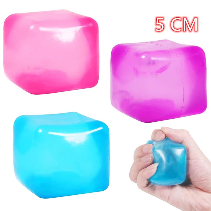 3 pz Squishy Cubo di Ghiaccio Agitarsi Giocattolo di Forma Quadrata Squishy Palla Antistress Spremere Giocattoli Alleviare Lo Stress Giocattolo Sensoriale Per I Bambini Adulti Regalo