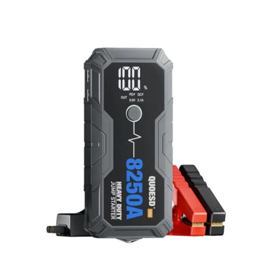 Avviatore di Emergenza 8250A, Batteria Portatile per Avviamento Auto 12V, per Tutti i Motori a Benzina o Diesel 10.0+L, con 60 Cavi