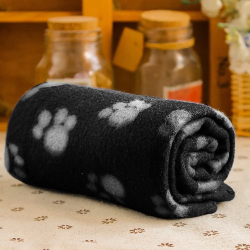 Simpatica coperta per animali domestici in morbido pile, calda e confortevole, per animali domestici, tappetino in peluche con stampa zampa su due lati per cani/gatti SM
