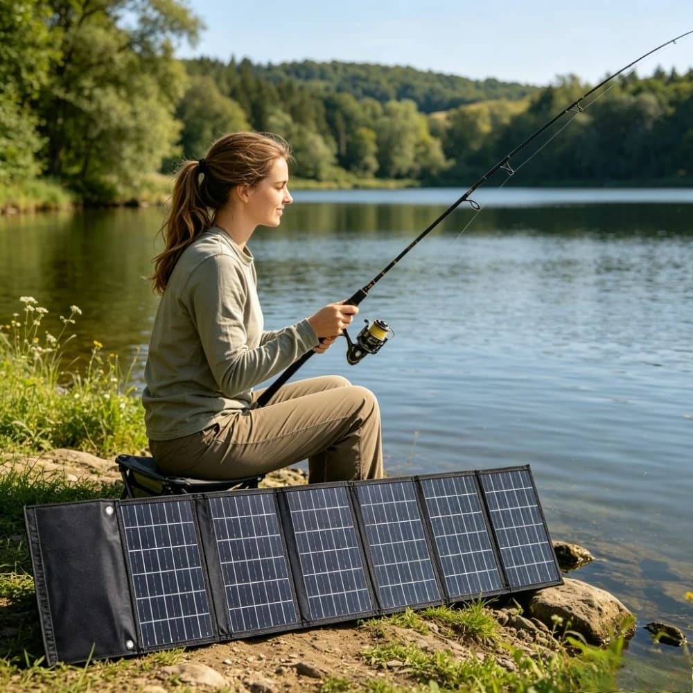 Foldable Portable 50W 90W Solar Charger Waterproof ETFE Solar Panel Dual USB DC Output For Outdoor Camping Hiking Cycling