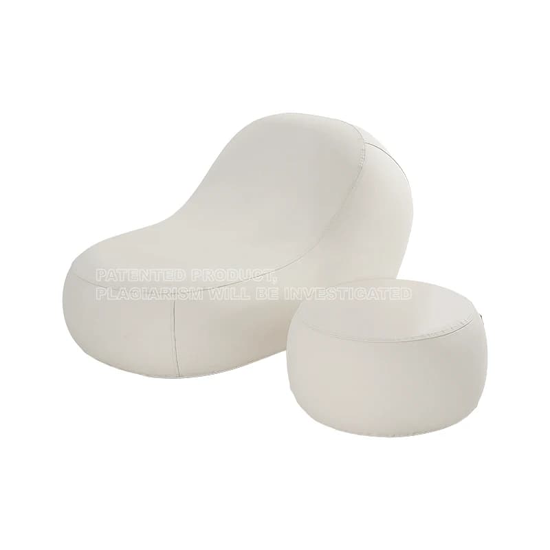Divano gonfiabile esterno personalizzato con poggiapiedi Divano gonfiabile in pelle Sedia da film Set di sedili relax per adulti