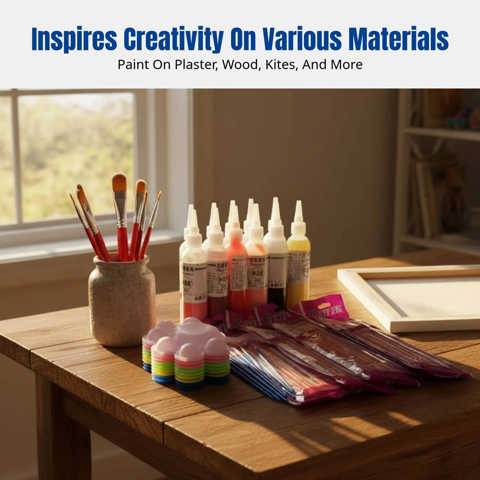 Acrylic Paint Set, Plaster Doll Art Supplies for children DIY Hand-Painted Drawing Kit