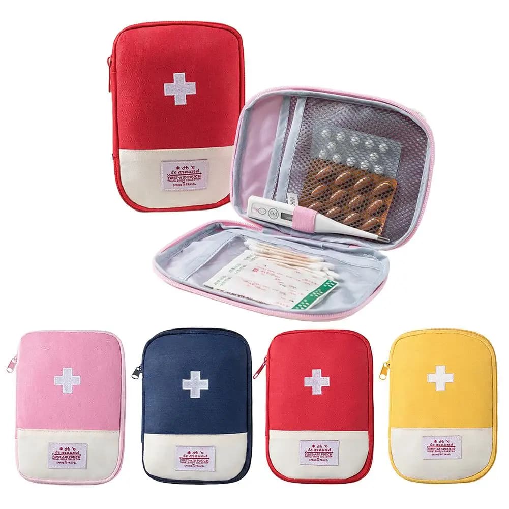 Portable First Aid Kit Bag Travel Medicine Storage Pouch Small Emergency Organizer for Outings Camping Home Use