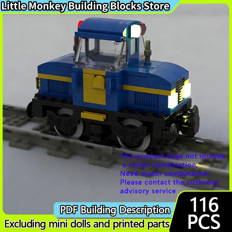 City Car Model MOC Building Bricks Railway Blue Diesel Shunter Modular Technology Children Holiday Gifts Assemble Toys Suit
