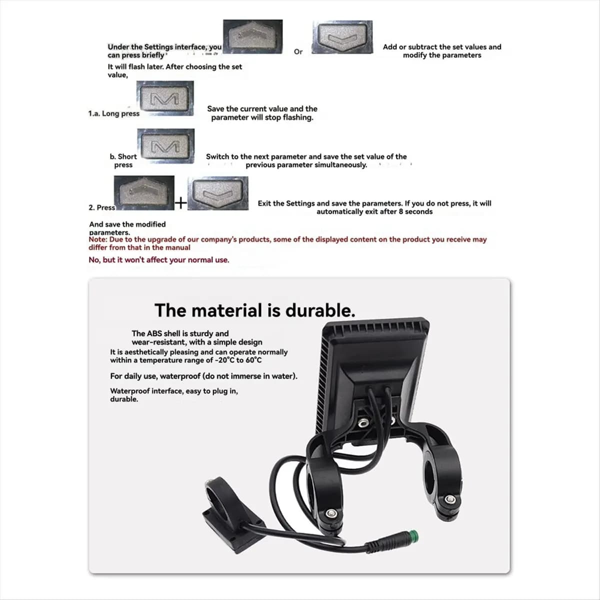 (X07A) Display LCD per Bici Elettrica 24V 36V 48V con USB, Pannello Impermeabile a 5 Pin per Scooter Elettrici