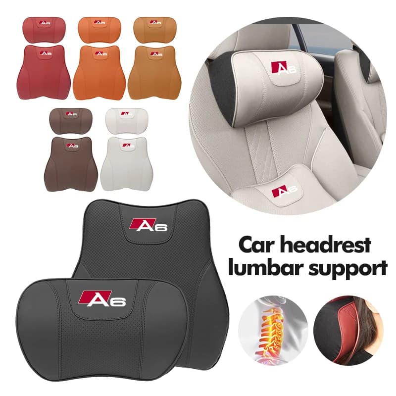 New Car Headrest Neck Support Protect Pillow Pad Lumbar Support Pillows For Audi A1 A3 A4 A6 A5 Q5 Q7 Q3 A8 Q2 A7 Q8 RS3 RS4 S5