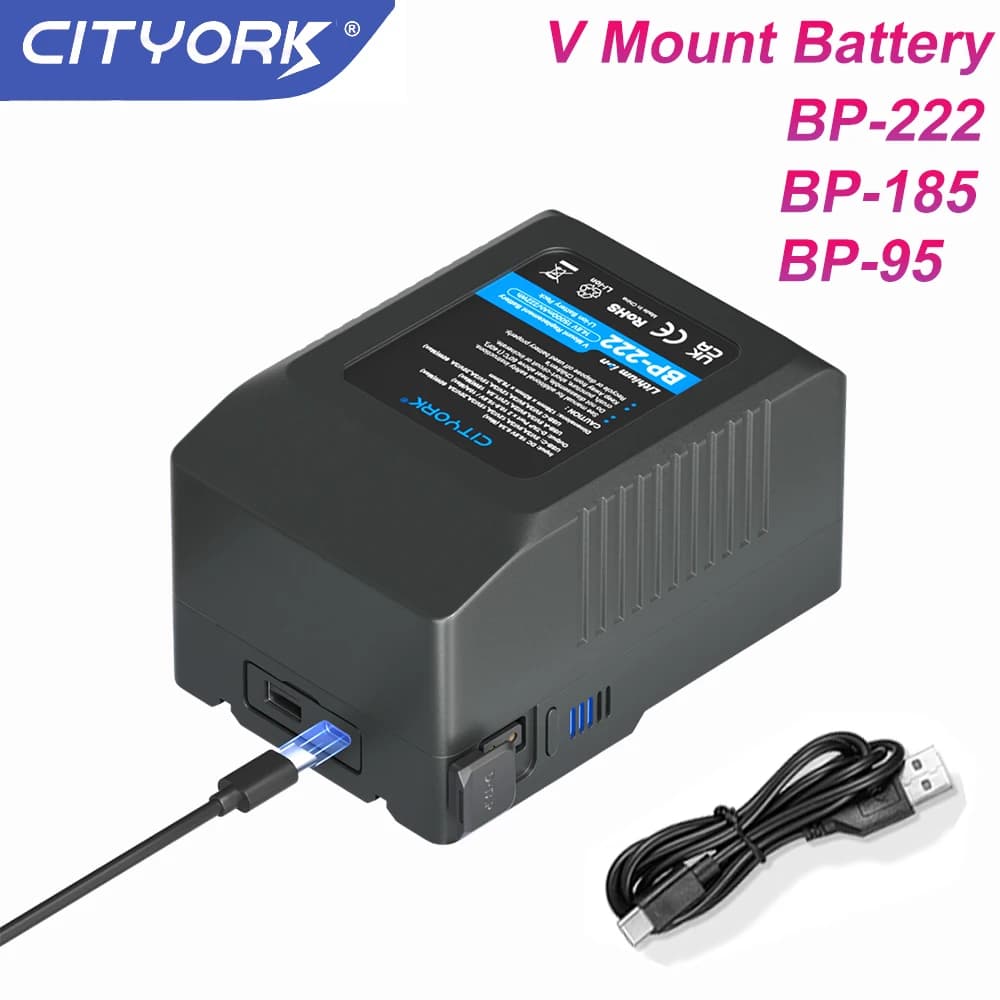 Batteria con attacco a V Batteria al litio V-Lock Batterie BP tascabili USB Type-C per fotocamere smartphone laptop Telefoni Luce video a LED