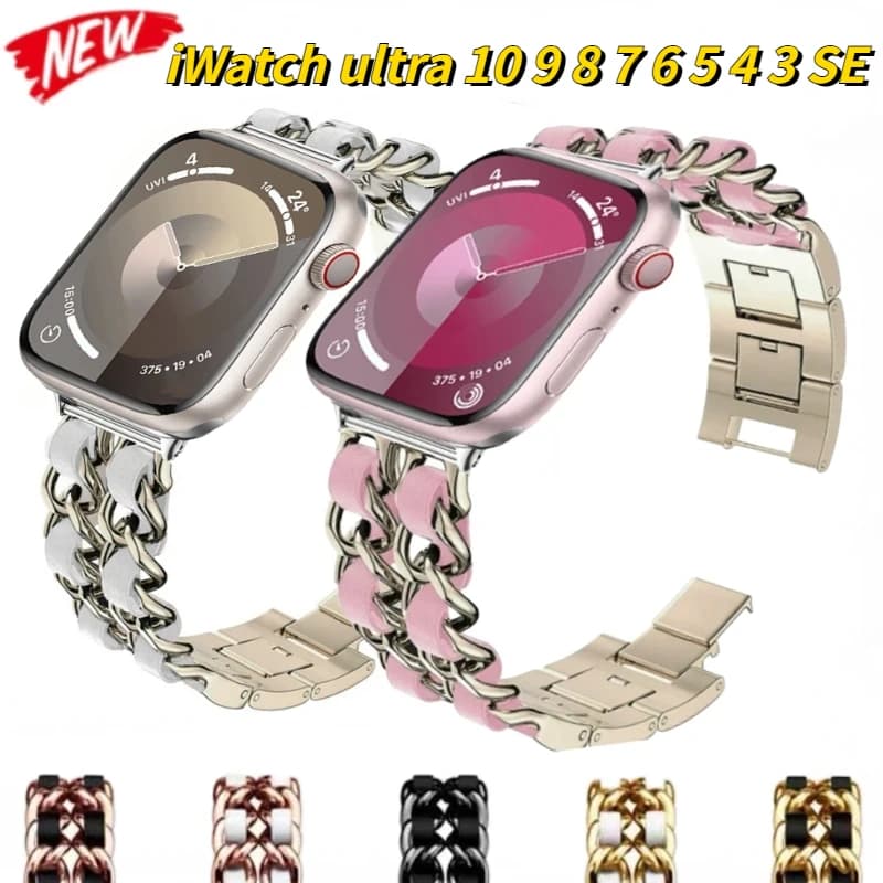 Cinturino in metallo per Apple Watch 11 10 9 8 7 6 5 4 SE Ultra 3 Bracciale da donna Cinturino iWatch 49mm 45mm 44mm 42mm 46mm 41mm Cintura