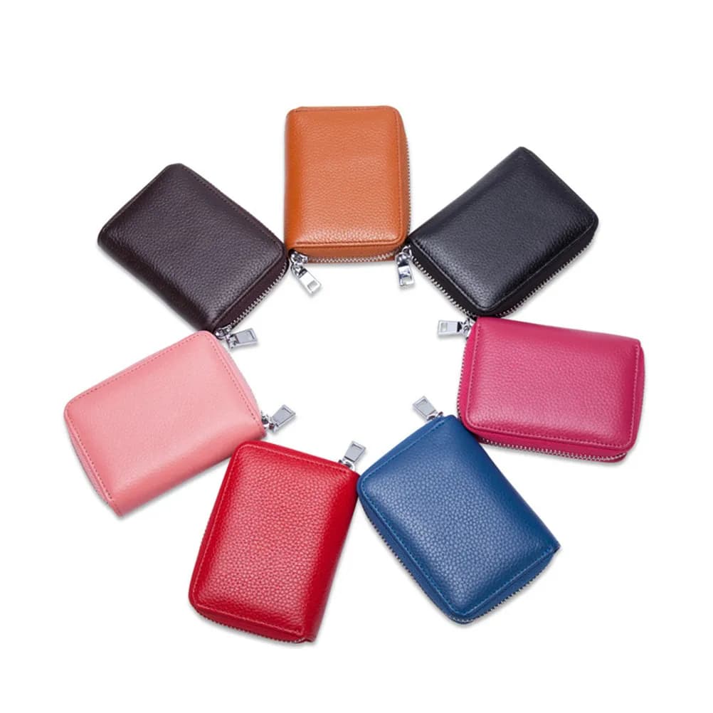 Mini Portacarte Organizzatore con 11 Tasche, Chiusura a Zip, Porta Carte Sicuro, Leggero e Comodo per Viaggi, per Uomini e Donne