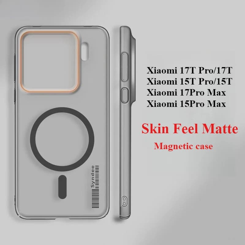 Silm Matte Skin Feel Magnetic Case for Xiaomi 17T Pro 17 Pro Max 15T Pro Hard Rugged Wireless Charger Anti Drop Protection Cover