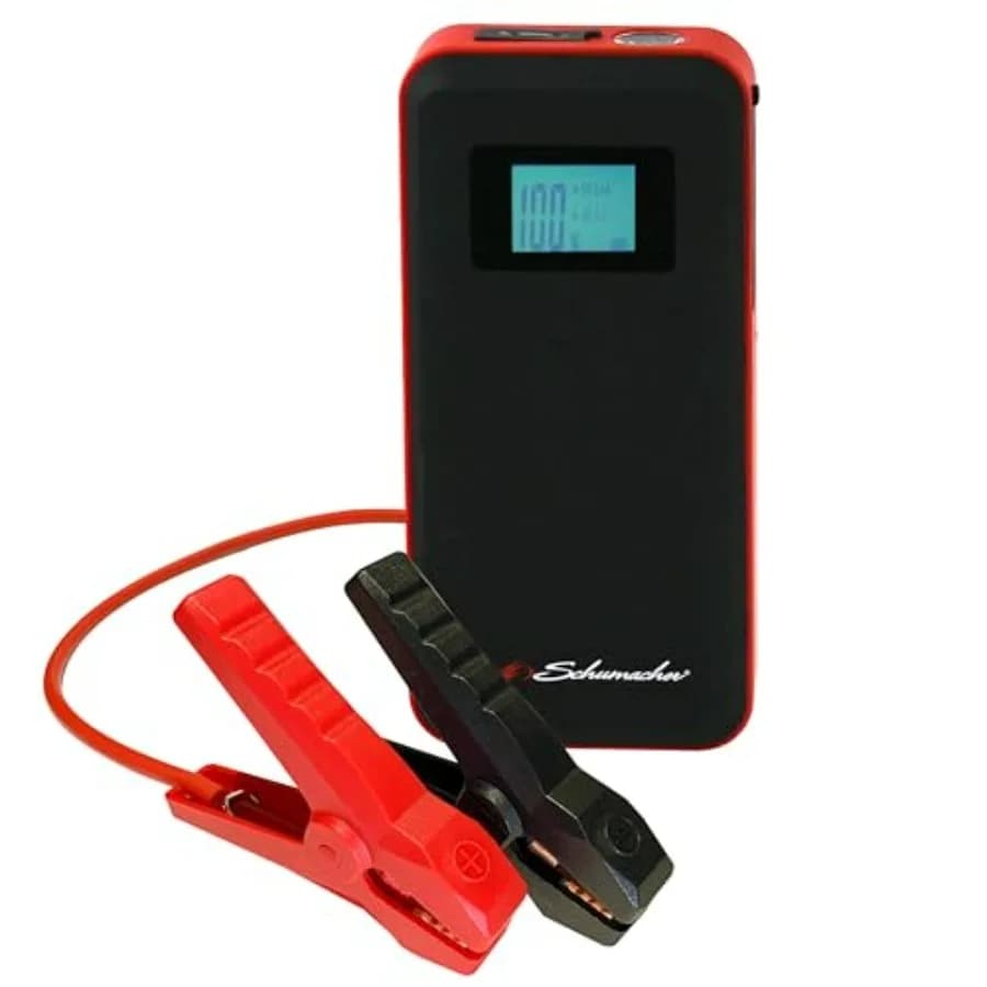 Avviatore di Emergenza Portatile 12V con Batteria al Litio da 1000 Amp di Picco - Power Bank con Ricarica USB e Luce LED di Emergenza