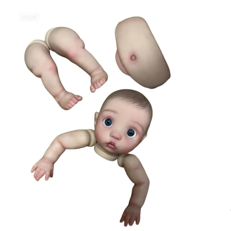 NPK 16'' High Quantity Hand Painted Doll Kit Peeka with Cloth Body and Belly Plate Painted DIY Toy Doll Parts