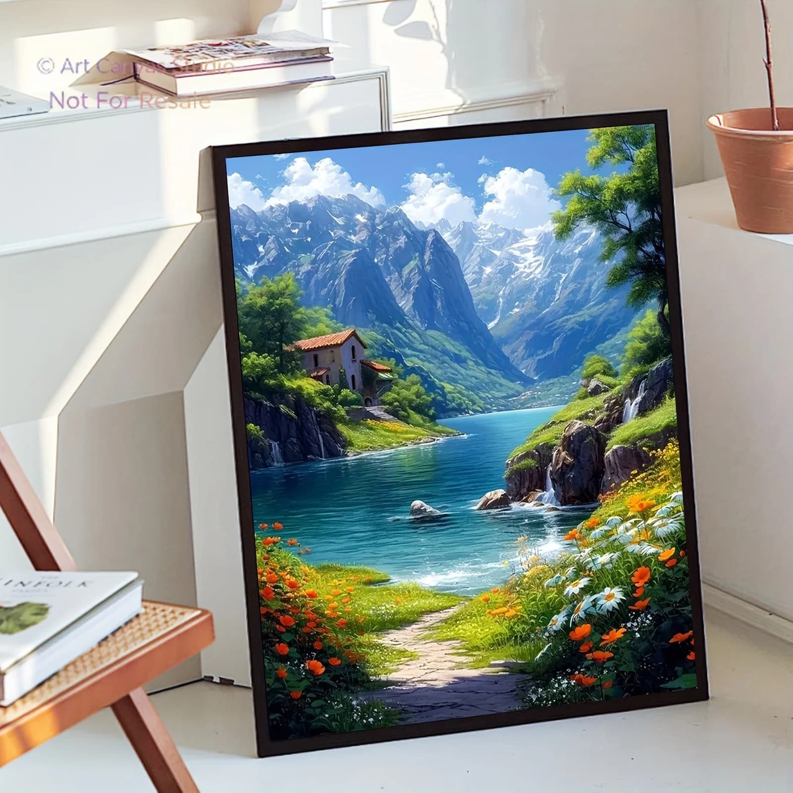 Paint By Numbers Kit for Adults Beginners - 16x20in/40x50cm Color Canvas, Easy DIY Scenery Acrylic Painting Set - Perfect for